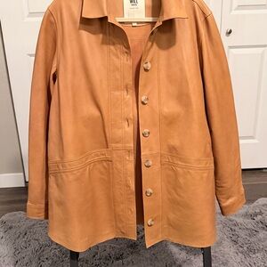 Sezane Honey Leather Jacket
